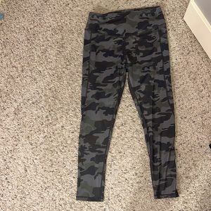 Dark and light green camo leggings